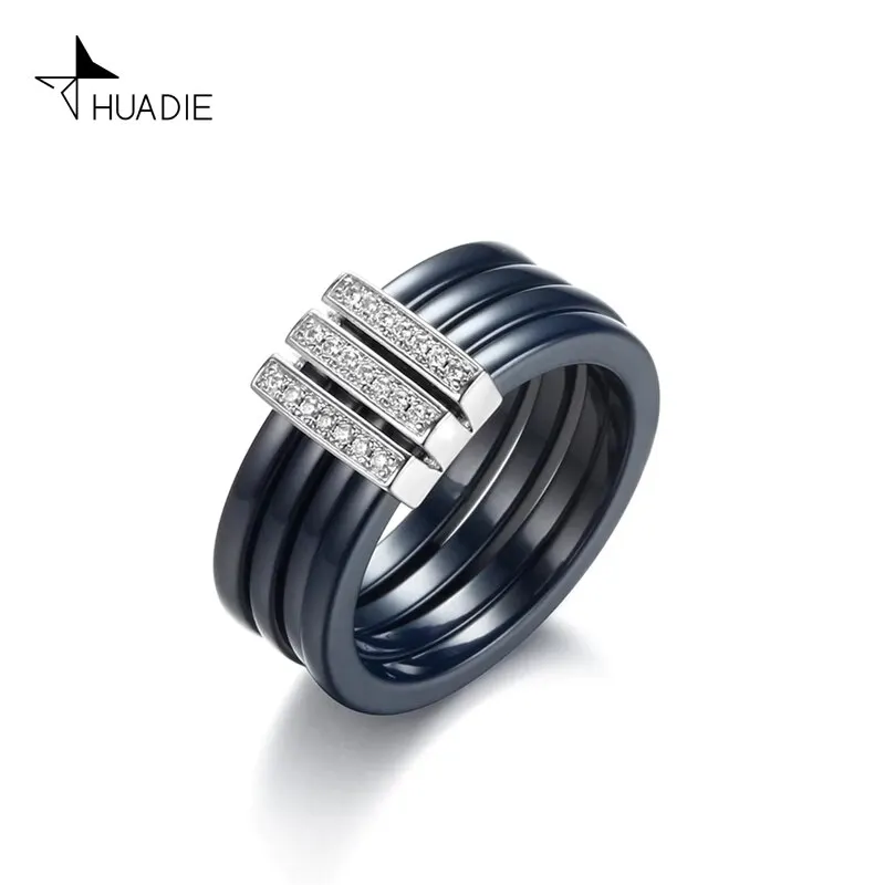 HUADIE женское кольцо из керамики белого синего коричневого и черного цветов.