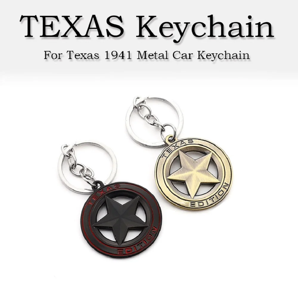 

Hot Gift TEXAS EDITION Metal Star Logo Emblem Car Keychain for Jeep Wrangler Renegade Liberty Grand Cherokee