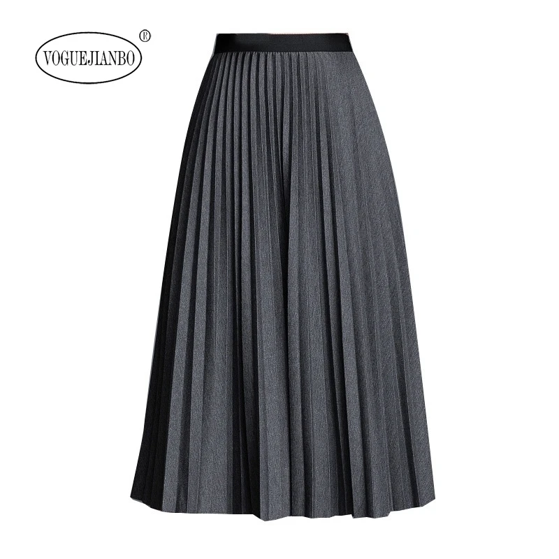 

Winter new velvet fresh and sweet elastic waist pleated skirt Tall long skirt suit office clothes costume femme women suits sexy
