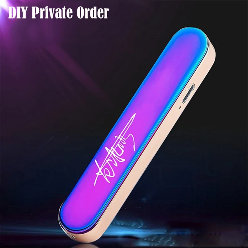 USB аккумуляторная ветрозащитная беспламенная катушка тонкая зажигалка