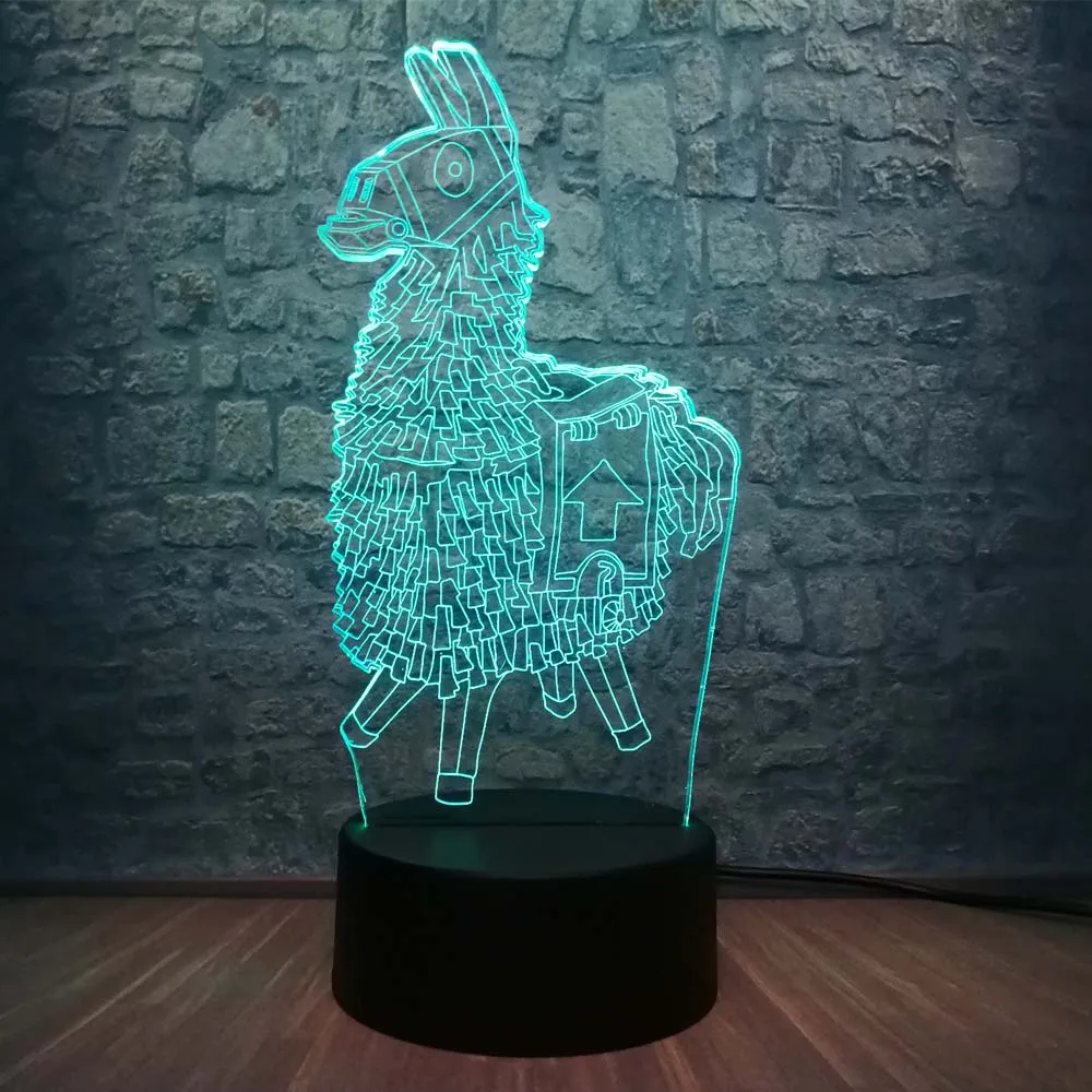 Новинка, креативный Деревянный конь, 3D светодиодный светильник, RGB реветь, 7 цветов, для украшения детской комнаты, настольный ночник, светильник, рождественские подарки