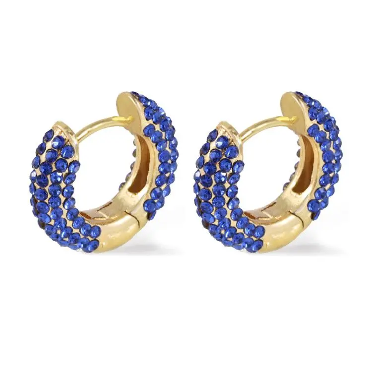 CARSINEL Фирменная Новинка Мода красочные Bijoux(украшения своими руками) с украшением в виде кристаллов Стразы Серьги в виде колец, для Для женщин маленькие серьги вашей мечты ювелирные украшения оптом ER0725 - Окраска металла: 1
