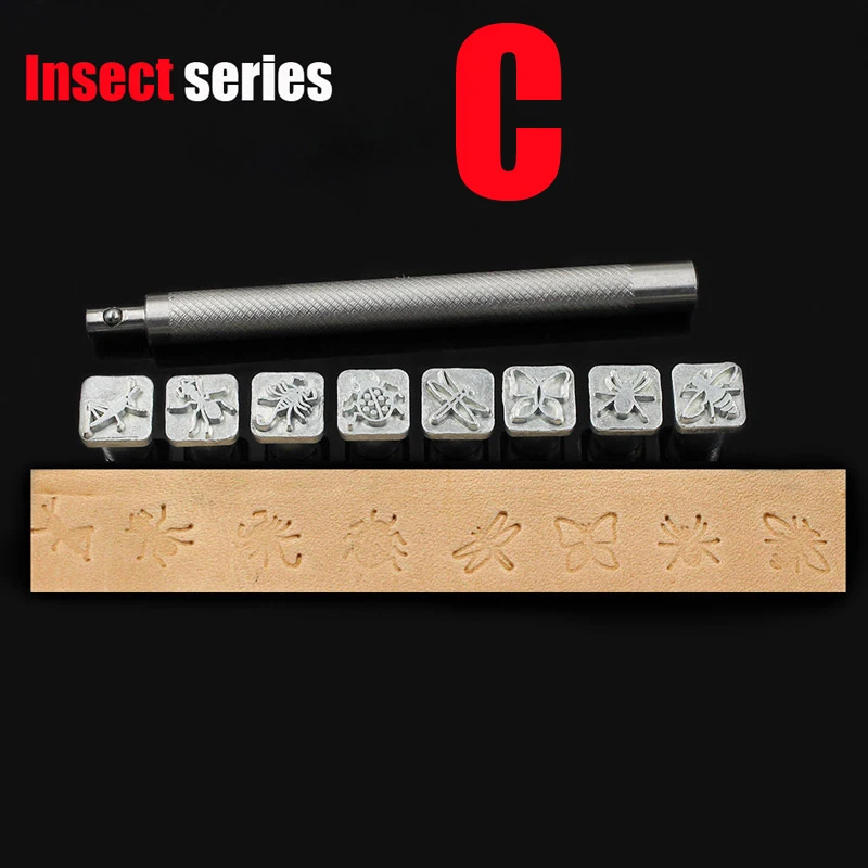 Insect series 32 стиля металла кожа резьба инструмент печати Сделай сам вручную для кожи ремесло штампы художественный узор кожа штамповки Инструменты для печати - Цвет: Insect series
