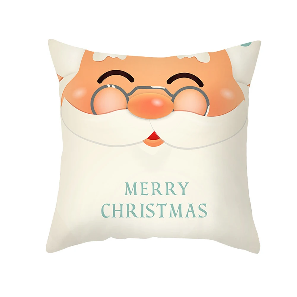 

45x45cm Santa Claus Elk Christmas Decorations For Home Pillowcase Xmas Happy New Year Ornaments