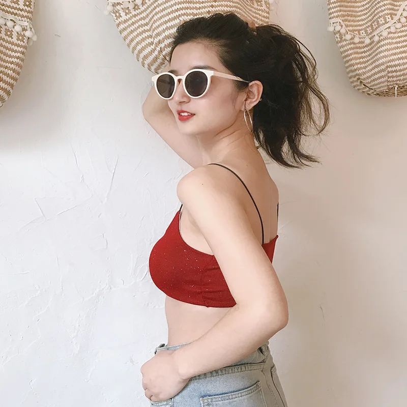 Женский укороченный топ бесшовный нижнее белье женский сексуальное со съемной