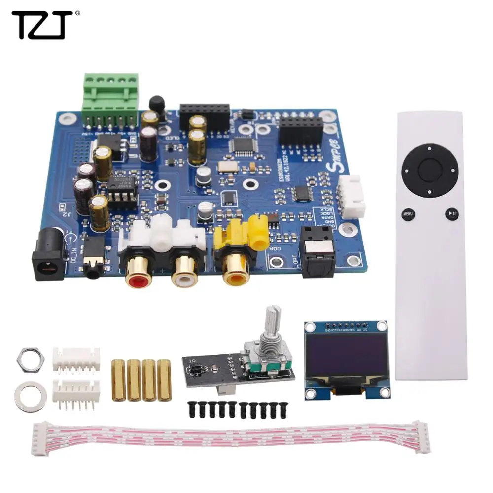ЦАП Декодер TZT ES9038Q2M DSD плата поддержки IIS 384 кГц коаксиальный Оптический DOP черный