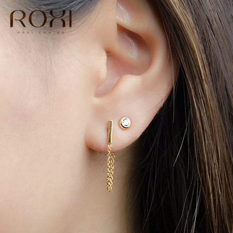 Женские минималистичные серьги-гвоздики ROXI Punk из стерлингового серебра 925 пробы