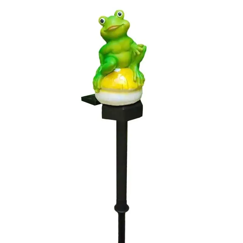 

Resin Ground Plug-in LED Light Outdoor Solar Power Garden Decorative Lamps Frog Shape Night Nights for Courtyard