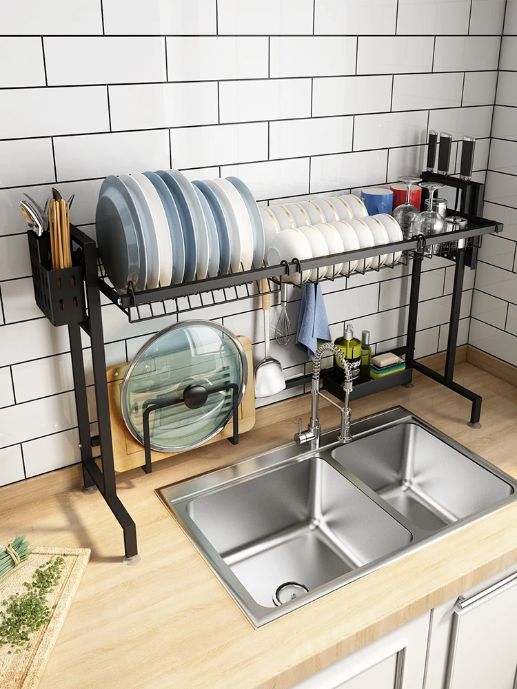 Стеллаж для кухонной раковины из нержавеющей стали|Подставки хранения и