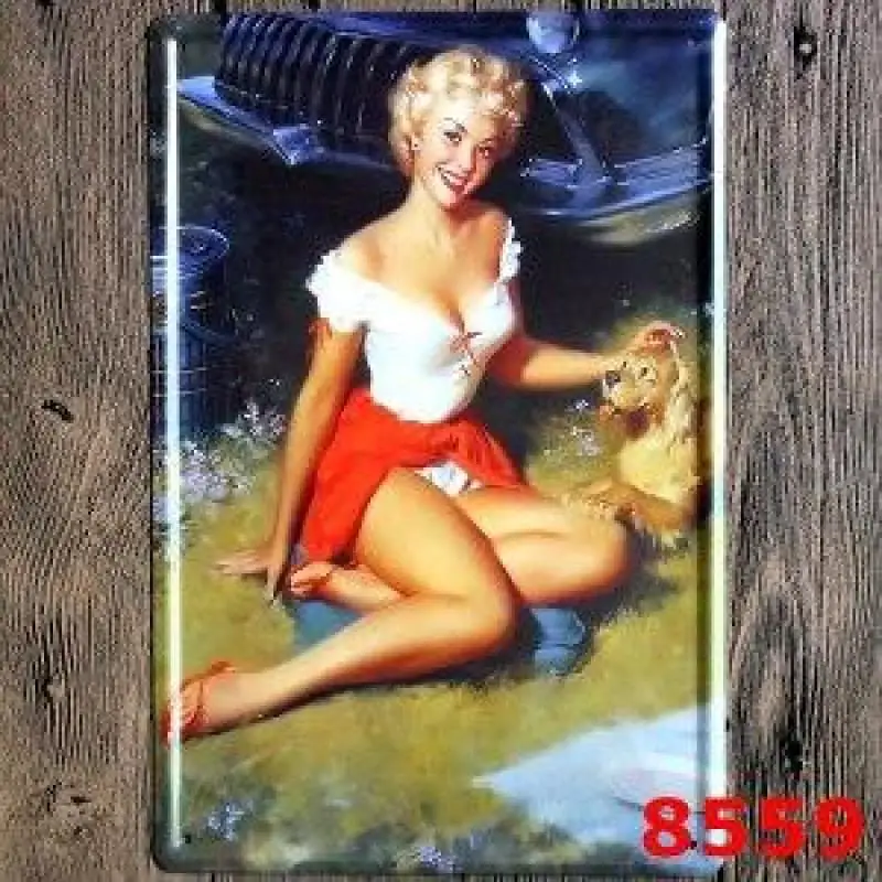 PINUP Знак Логотип табличка винтажная металлическая живопись Настенная Наклейка