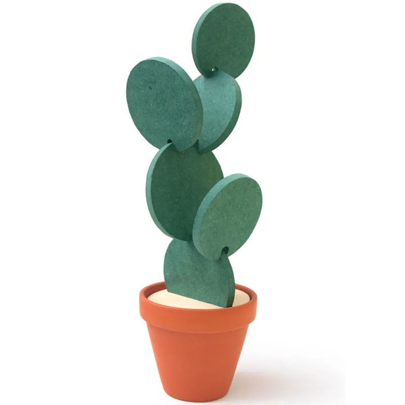 Новый Корк изоляции Симпатичные Новинка кружка в форме кактуса коврик набор дома