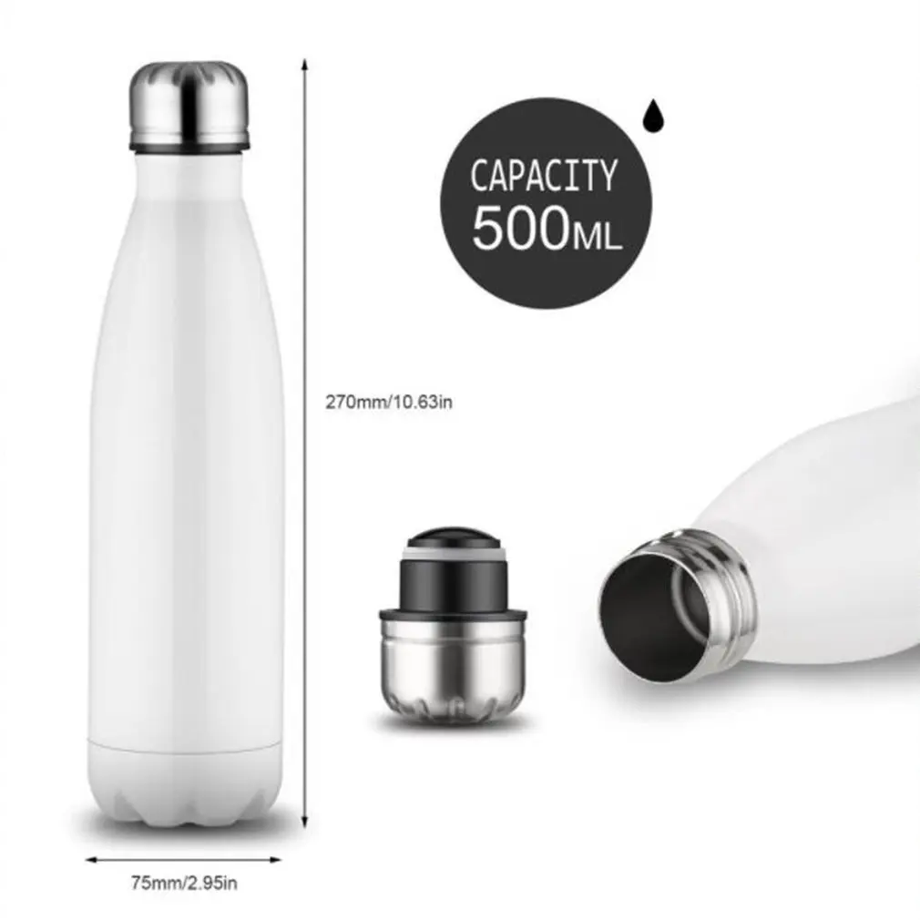 

500ml Double-Wall Insulated Vacuum Flask Stainless Steel Water Bottle BPA Free Thermos for Sport Water Bottles Home Travel Use