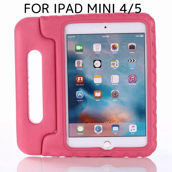 Mini 45 Rose Fundas для IPad Mini 4 чехол для детей роскошный EVA пены Стенд противоударный чехол для Apple IPad Mini 5 1 2 3 retina с ручкой - Цвет: Mini 45 Rose