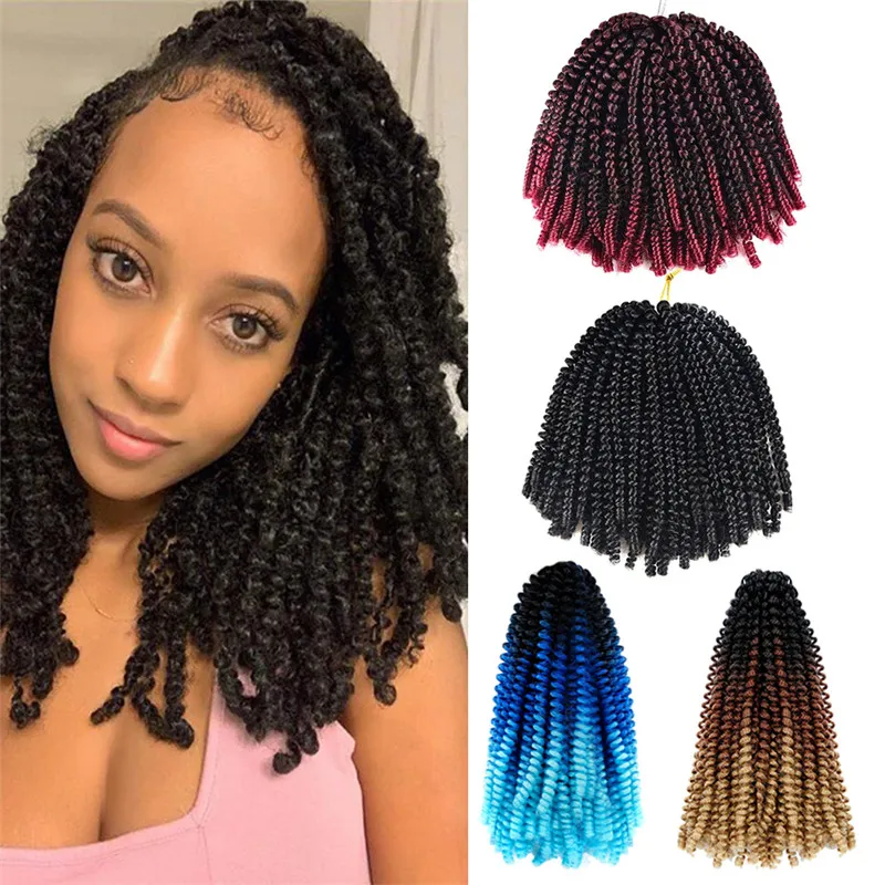 

Kong&Li Passion Twist Hair Synthetic 8Inch Spring Twist Crochet Braid Hair Extension for Black Women