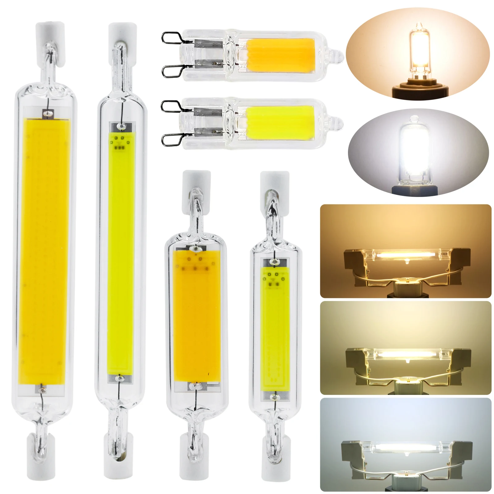 S Dimmable 78mm 118mm J-type Glass+ceramics Replace Halogen 