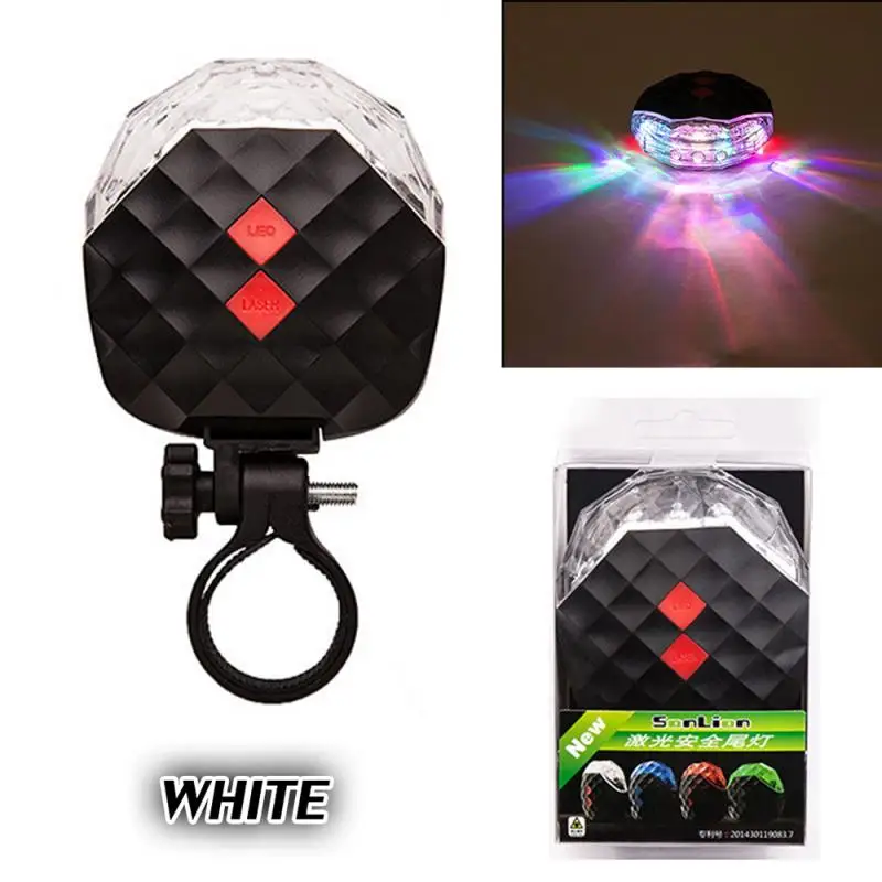Lampu Sepeda 5 LED + 2 Lampu Belakang Laser LED Lampu Peringatan Belakang Sepeda Lampu Senter Aksesori Bersepeda