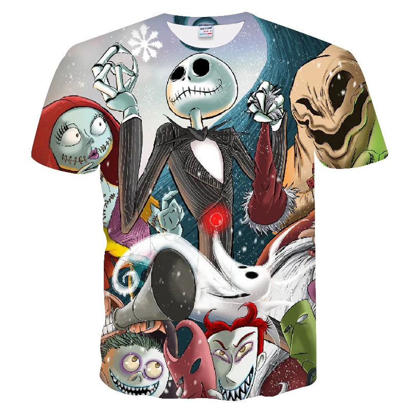 2019 футболка Nouveau hommes l' etrange noøl de monsieur jack 3d impression s d' etate harajuku уличная хип