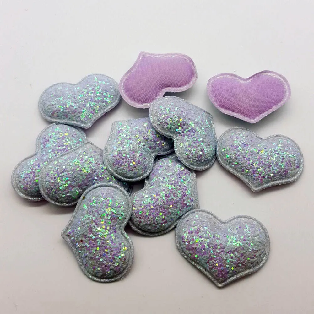 purple hearts 50 шт конфеты крафт патчи милые звезды сердца бабочка для волос с блеском Аксессуары наклеить на патчи для одежды наборы сделай сам DIY - Цвет: purple hearts
