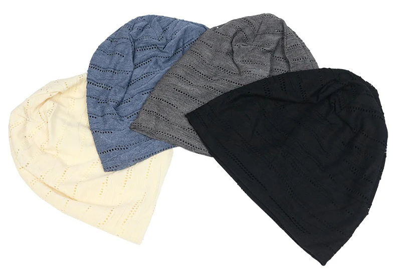 ELIfashion модная шапка двухслойная вязка полые волнистые линии шляпы Модальные и хлопковые повседневные для женщин в четыре сезона 4 цвета
