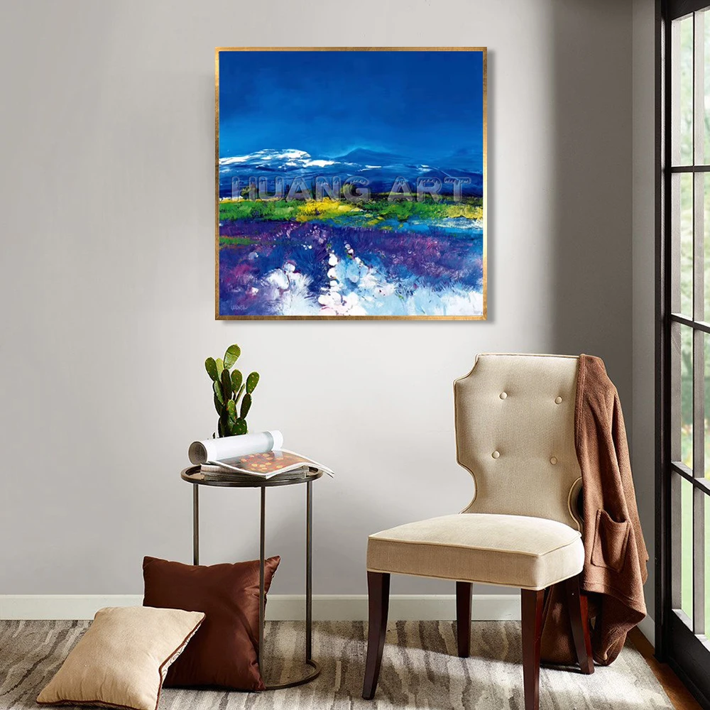 Специальная масляная живопись сельского ландшафта Ручная роспись высокое