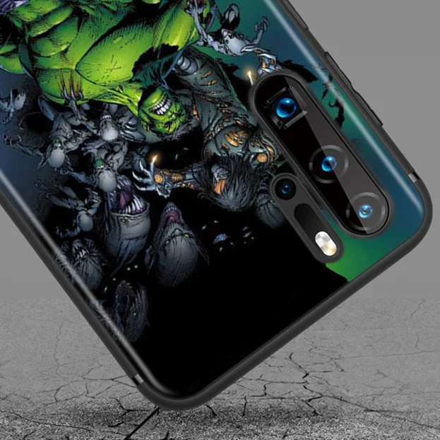 

Marvel Avengers Super Hero Hulk For Huawei P50 P40 P30 P20 P10 P9 P8 Lite E Mini Pro Plus 5G Soft TPU Silicone Black Phone Case