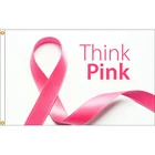 Розовый флаг Think 150x90 см, баннер, яркие цвета, украшение для подарка, акция для дома, 100D полиэстер, для помещений и улицы