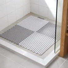 Alfombra antideslizante de PVC para baño, alfombrilla cuadrada de 30x30cm, costura artesanal, almohadilla de pie hueco para Hotel, ducha, inodoro, cocina, hogar (1)