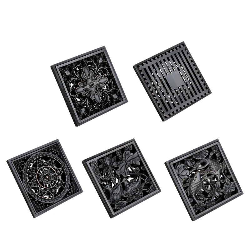 

Bathroom Anti-reflux Floor Drain Square Hair Catcher Anti-blocking Shower Drain Strainers Easy to Install Quick Drain