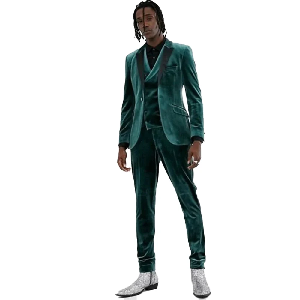 

Мужские костюмы из твида и бархата, Оригинальные Классические винтажные Свадебные смокинги с повязками, 3 предмета