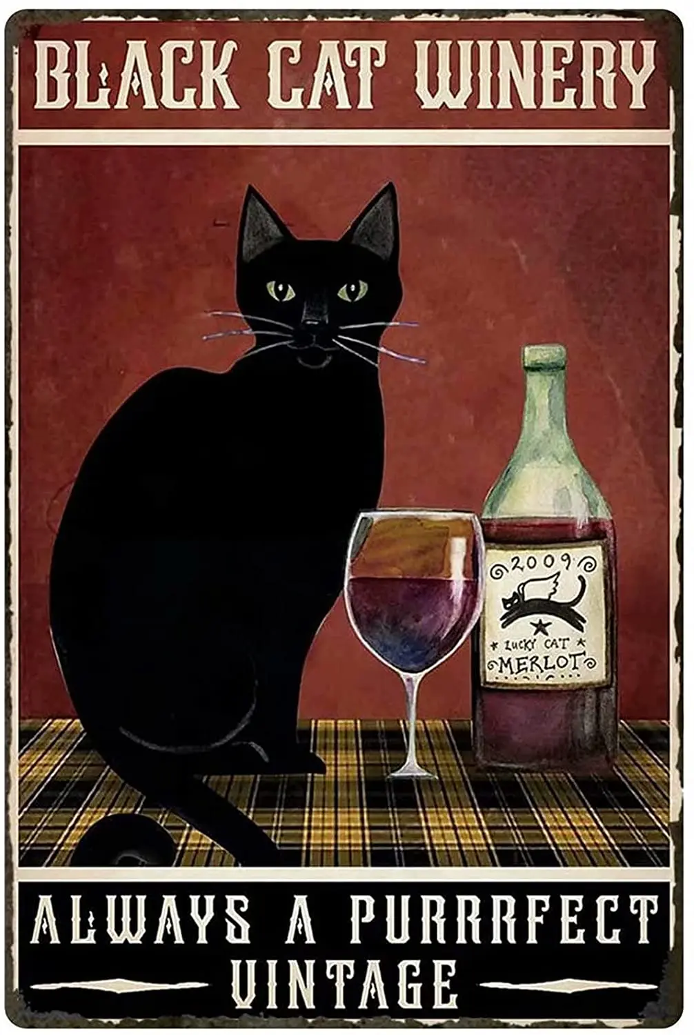 YOMIA винтажные металлические знаки Black декор с кошкой-винтажные оловянные пивные знаки для украшения мужской пещеры в виде черной кошки