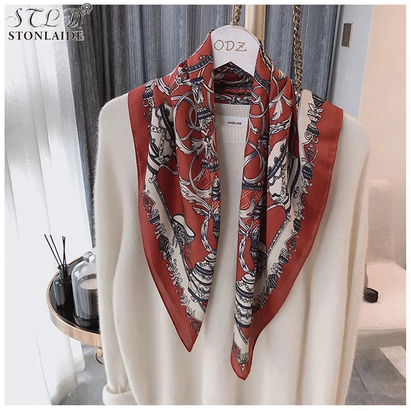 Новый дизайн шарф для женщин цепочка с принтом лошади платок Desigual животными