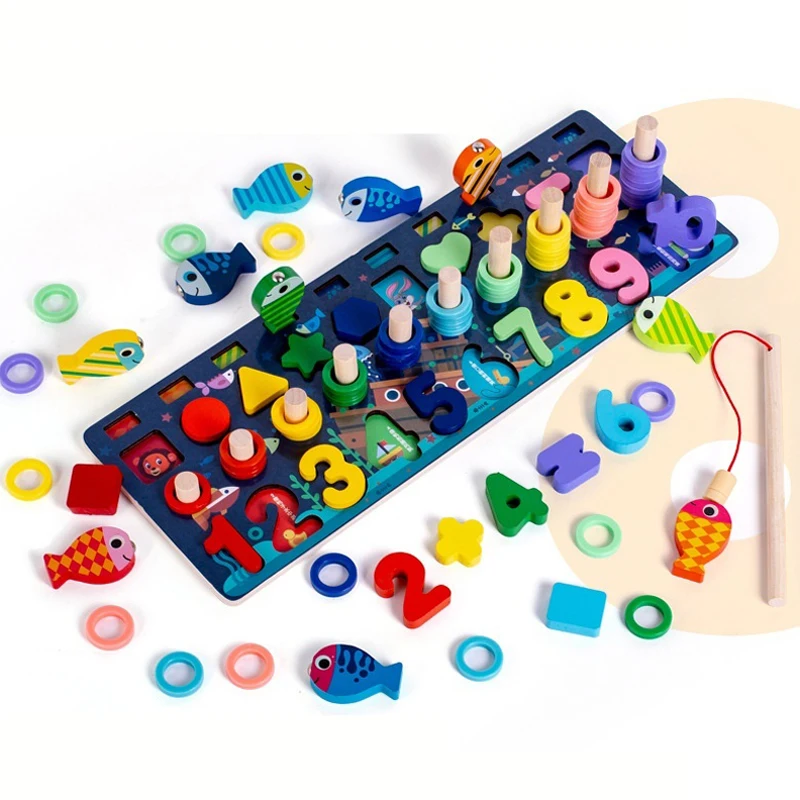 

Number Puzzle Blocks Early Education Puzzle Shape Recognition Color Matching Montessori Teaching Aids Kids Toys