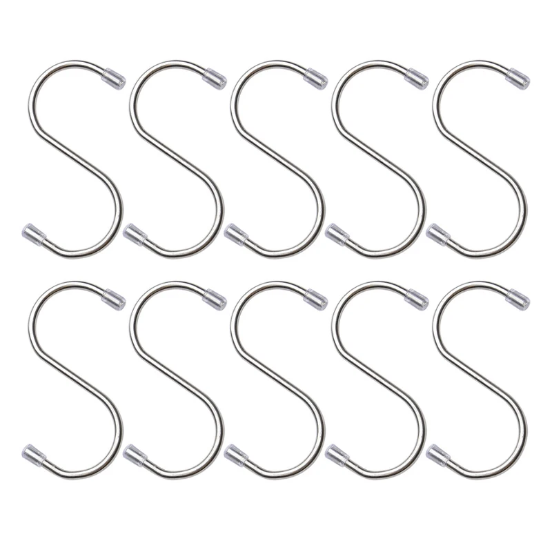 

Stainless Steel S Shaped Hanger Hook Kitchen Bathroom Clothing Hanger Hooks Railing Clasp Holder Hooks