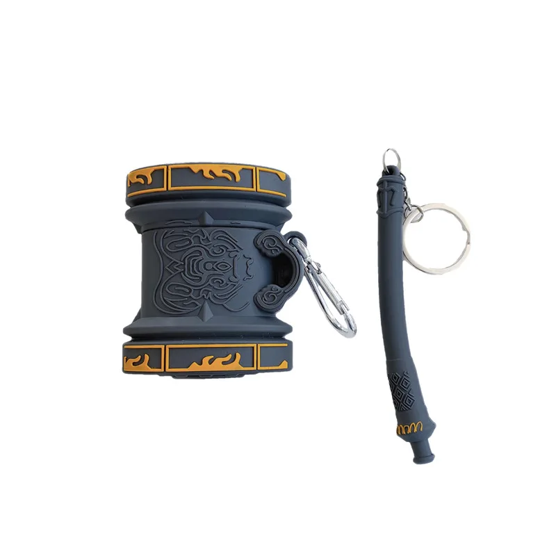 

Case for AirPods 2 Cartoon Earphone Case for Airpods Pro Cute Silicone Accessories Protect Cover with Keychain 3D Hammer Man