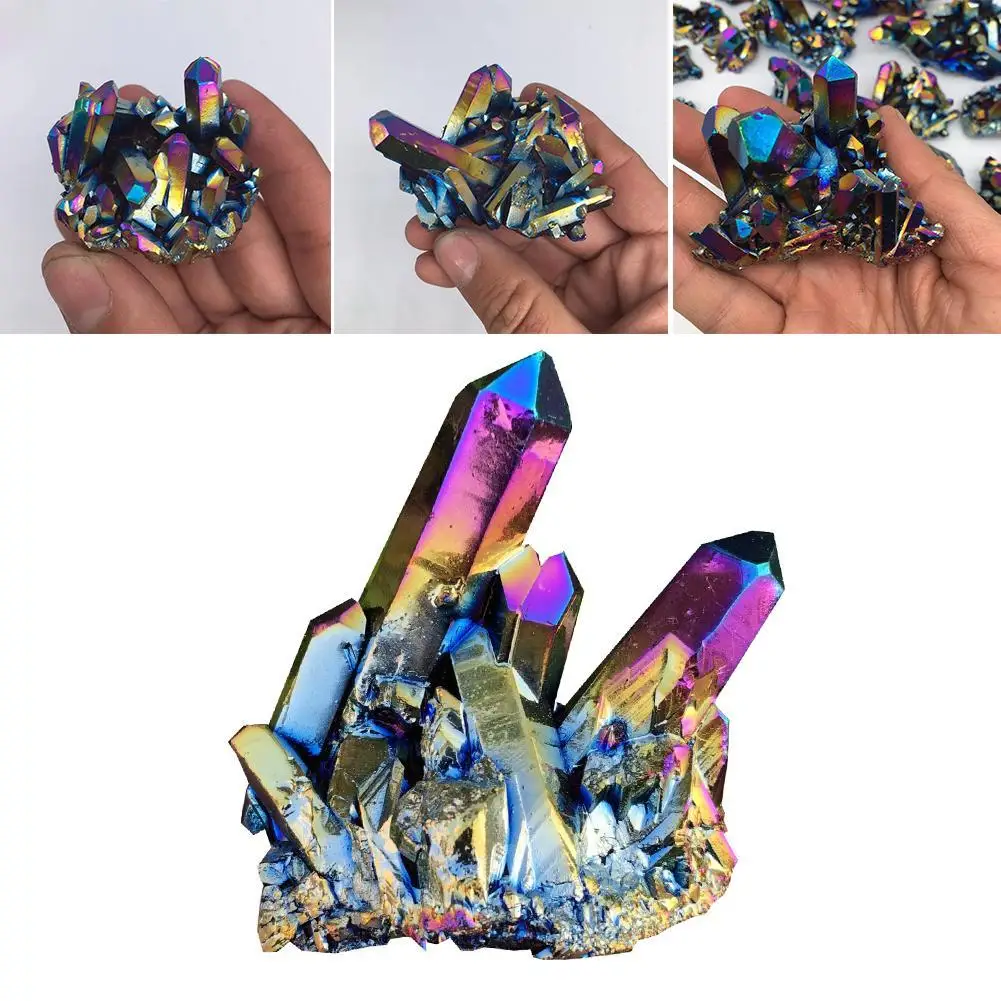 

15g Natural Quartz Crystal Rainbow Titanium Cluster Mineral Specimen Healing Stone Reiki Stones Home Decoration Craft Ornaments
