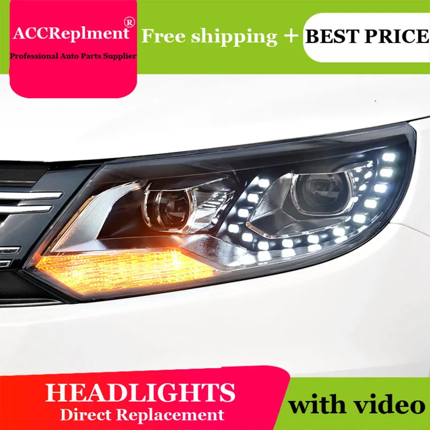 Авто PRO 2012 2017 для vw tiguan фары Тюнинг автомобилей Q5 би ксенон объектив СВЕТОДИОДНЫЙ