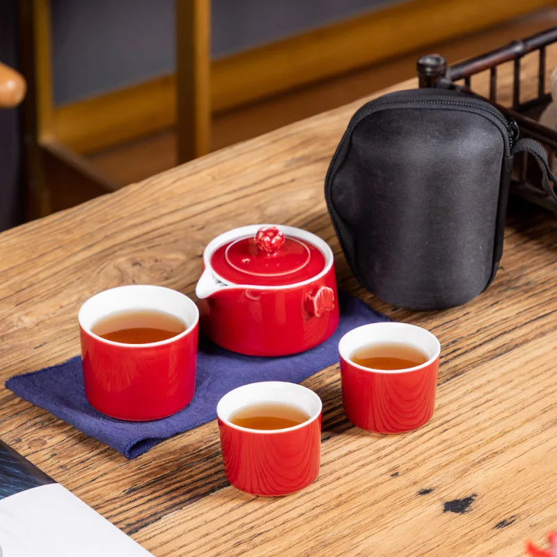 

Керамический фарфоровый подсвечивающий чайник и Набор чашек дорожный чайный набор портативный один чайник и три чашки чайный набор чашка