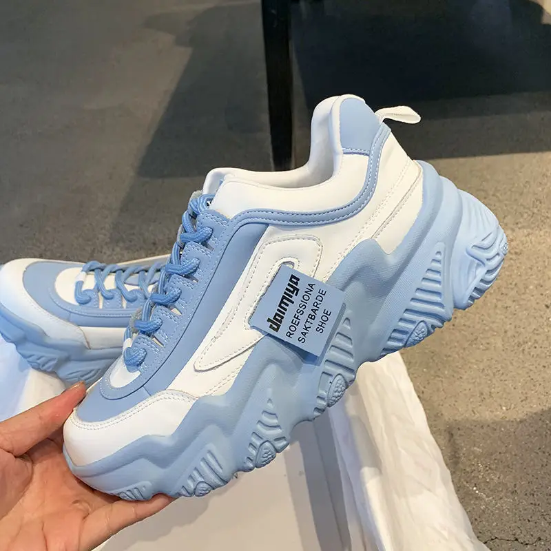 

Women's Fashion New Candy Color Thick Bottom Sneakers 2021 Spring Breathable Comfort Casual Outdoor Sports Shoes