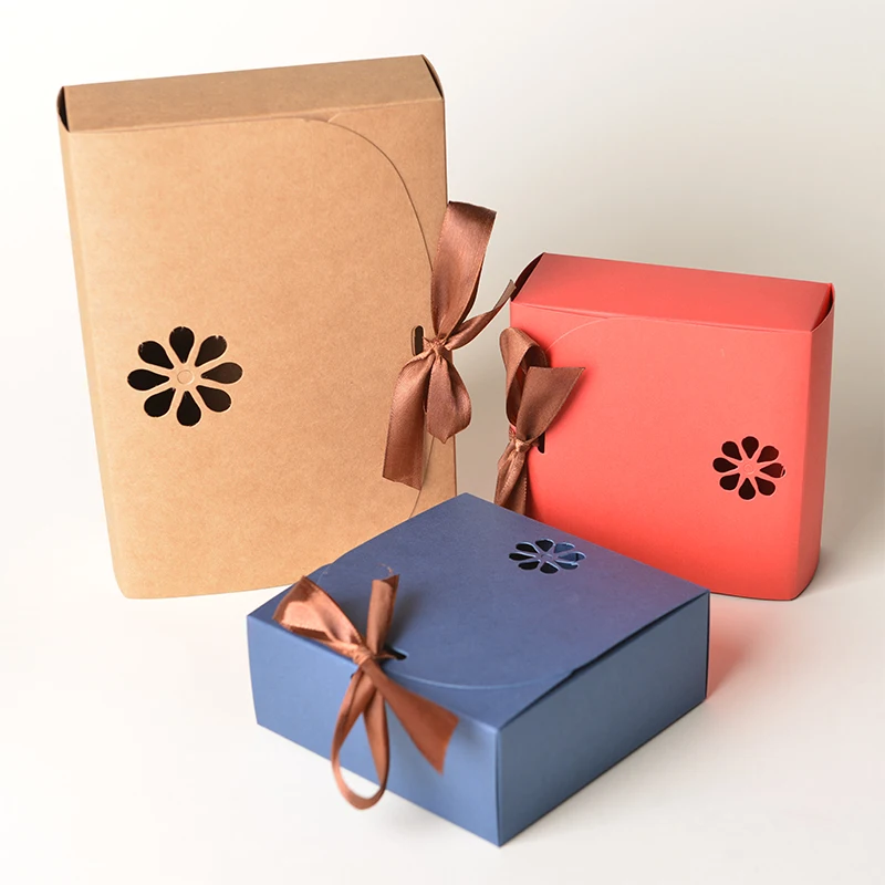20pcs/lot red blue box Kraft Paper Cardboard Package Candy Gift Box For Flowers Cookies Moon Cake/Soad/Candy | Дом и сад