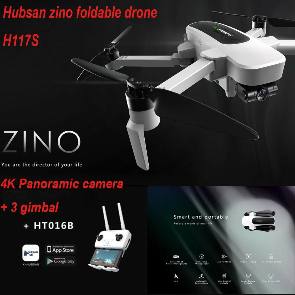Hubsan Zino H117S Квадрокоптер Дрон 4K камера GPS WiFi FPV Waypoint 3 оси карданный