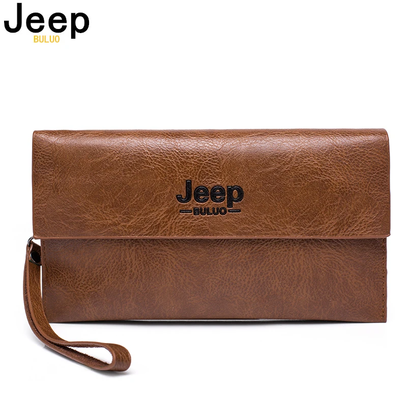 jeep buluo new men wallets long style high quality card holder male purse zipper large capacity brand pu leather clutch bags free global shipping