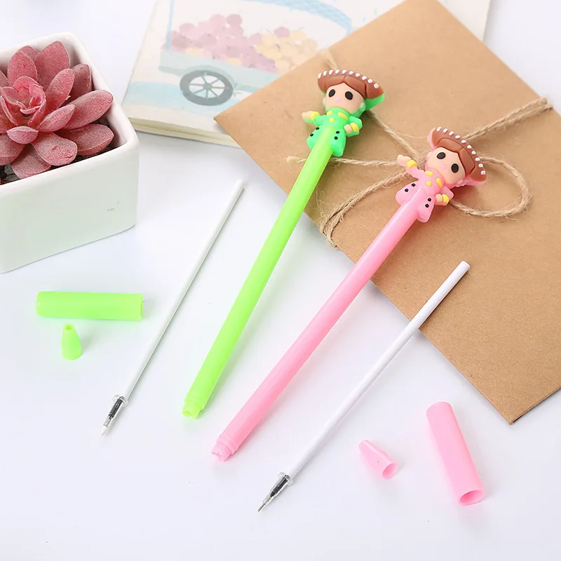 20 PCs Cartoon Dancer Gel Pen Creative Learning Stationery Office Supplies Ball Pen Student Gift Prizes Wholesale