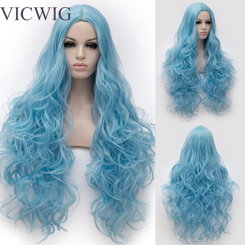 VICWIG 30 дюймовый телефон телефона для женщин искусственные вьющиеся волосы