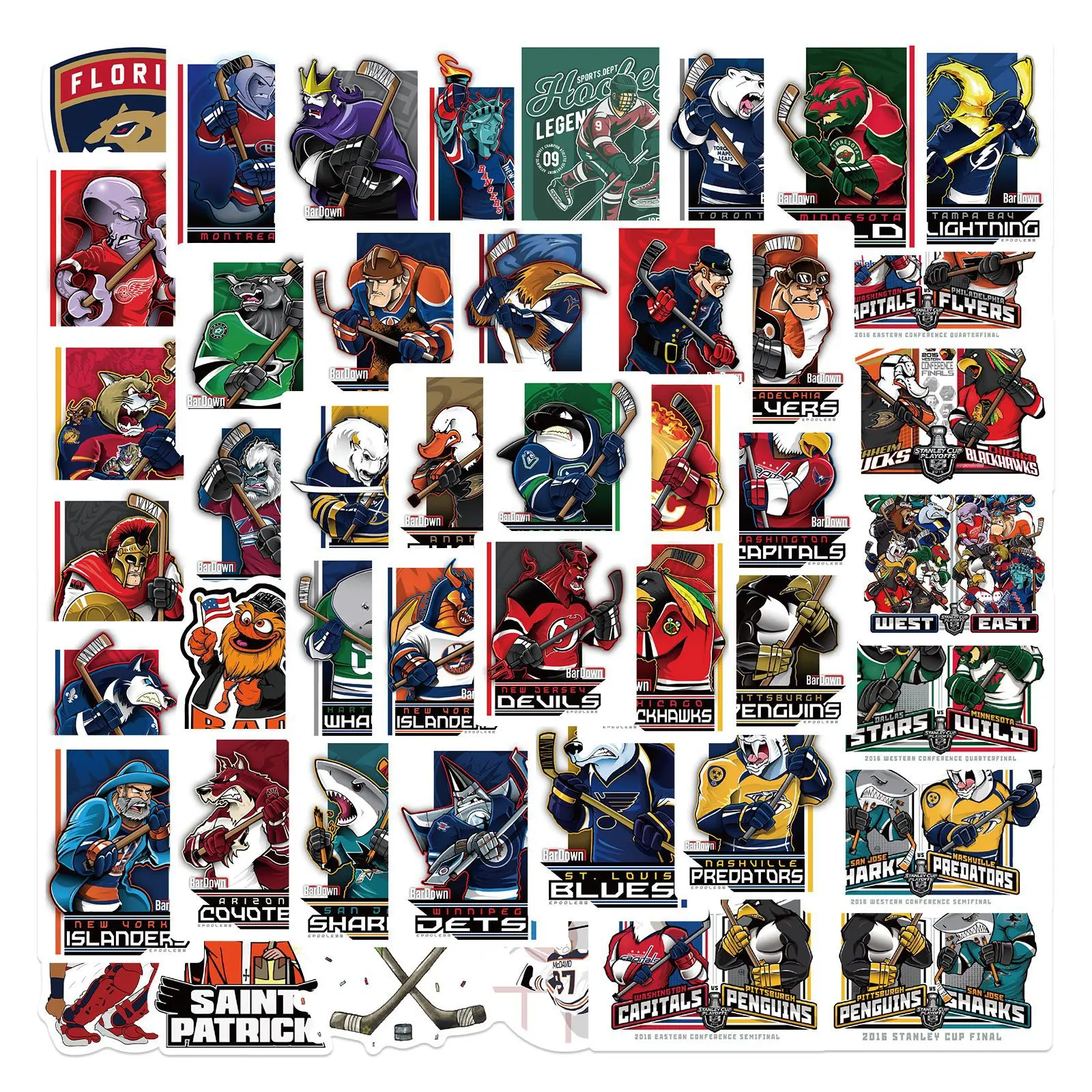 

10/30/50pcs Ice Hockey Mascot Stickers Personalized Decoration Luggage Compartment Notebook Guitar Waterproof Cute Kids Girl