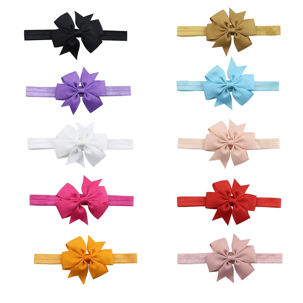 10 шт. повязка на голову с бантиком комплекты для новорожденных эластичные