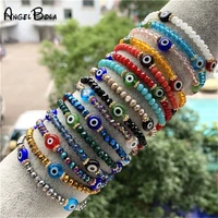 new fashion multicolor men evil eye bracelet trendy handmade classic crystal beaded bracelet for women men jewelry gift