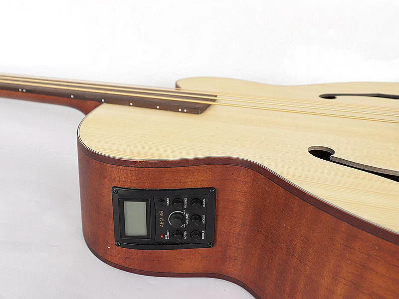 Профессиональный fretless 43 дюймов Акустическая бас гитара с эквалайзером