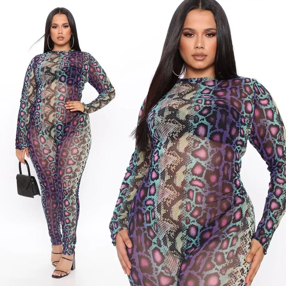 

Горячая Распродажа Для женщин змеиный принт комбинезоны 2021 осень пикантная женская обувь; Круглый вырез горловины с низким вырезом на спин...