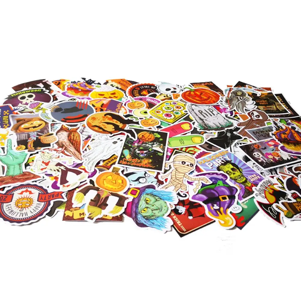 100 шт виниловая наклейка Наклейки Пакет Хэллоуин тема Случайные стильные Стикеры