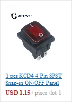 10 шт./партия KCD1 15*10 SPST 250V 3A 2 Pin Красный переключатель для лодки кнопка включения выключения